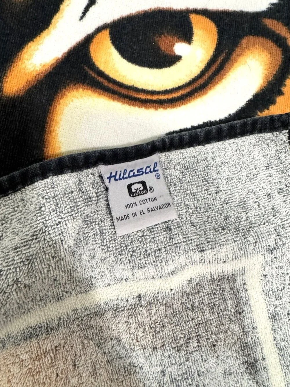 Vintage 1991 Hilasal 100% Cotton Bengal Tiger Beach Towel 60